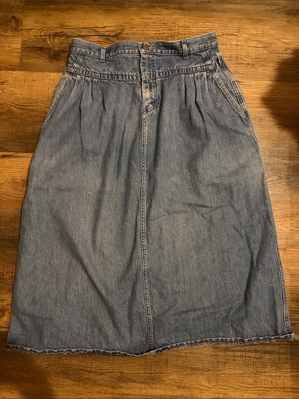 Lee Vintage Light Wash Denim Midi Skirt